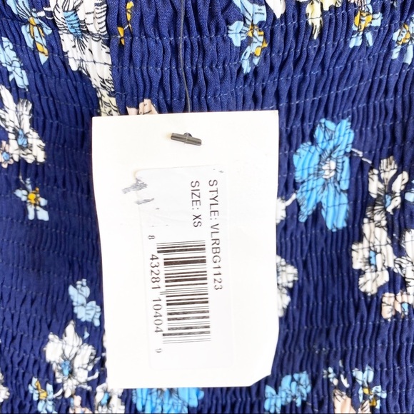 Needlework strapless floral smocked pant jumpsuit - Picture 5 of 6